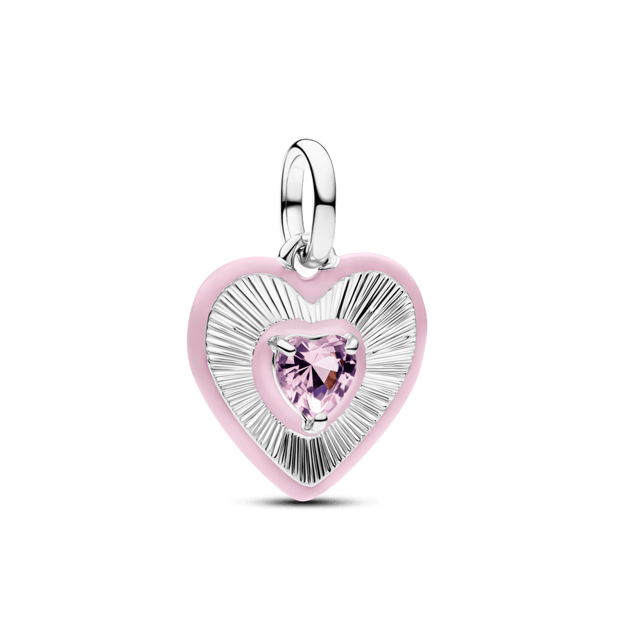 Starojošs rozā sirds medaljona amulets