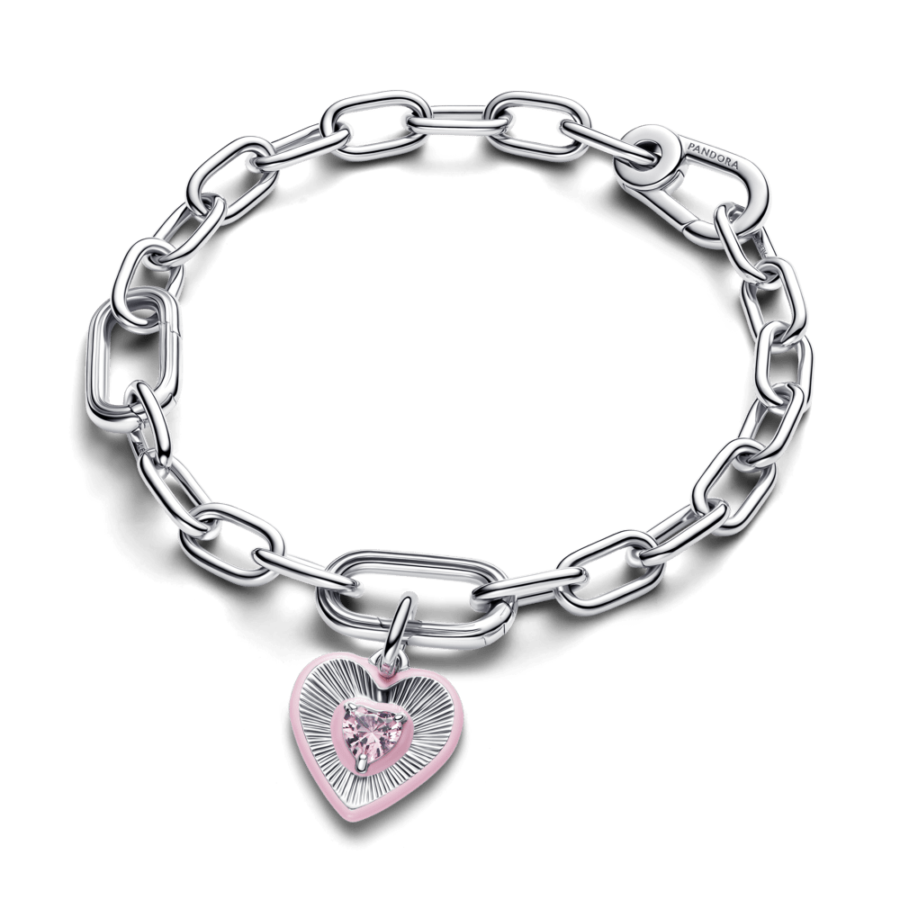 Starojošs rozā sirds medaljona amulets