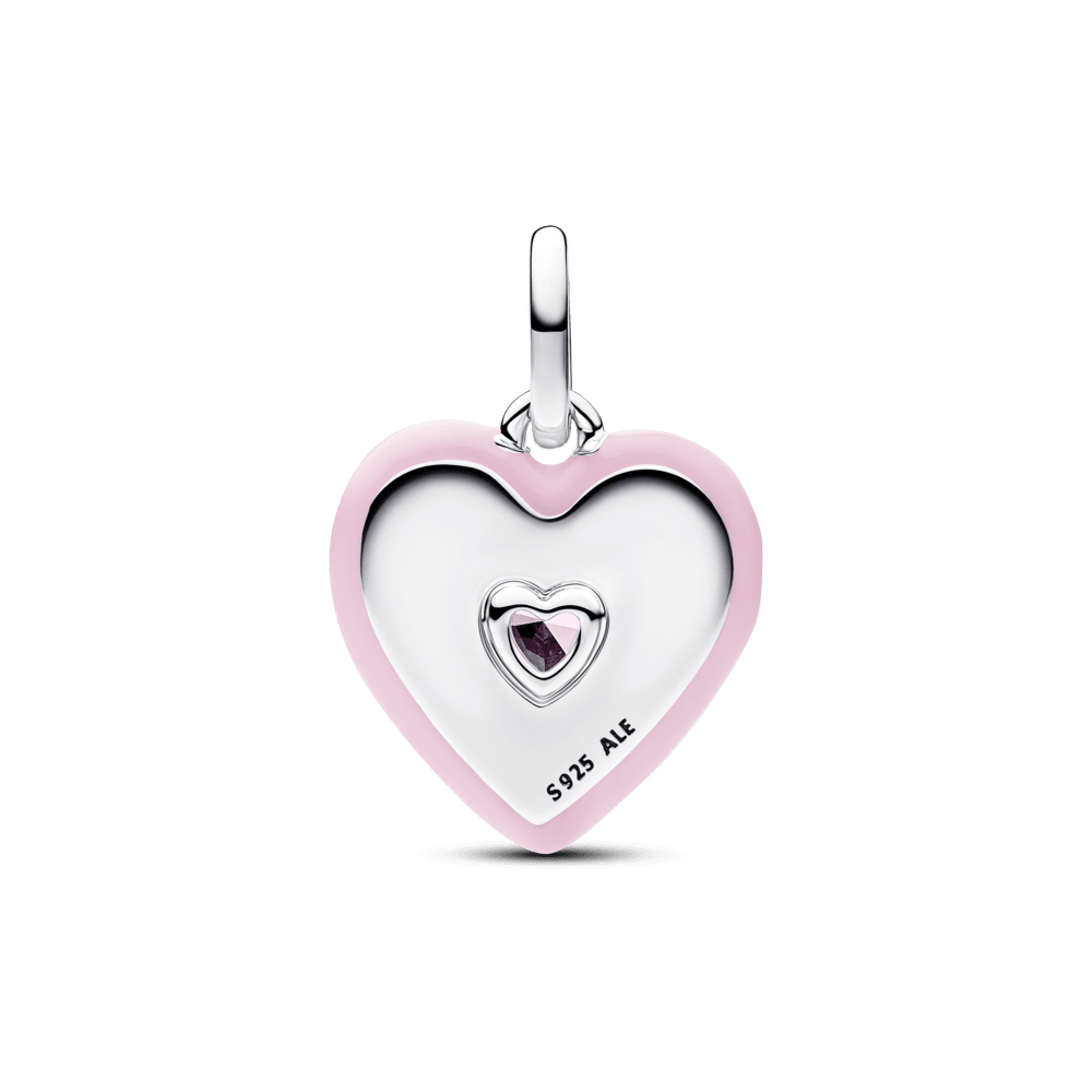 Starojošs rozā sirds medaljona amulets