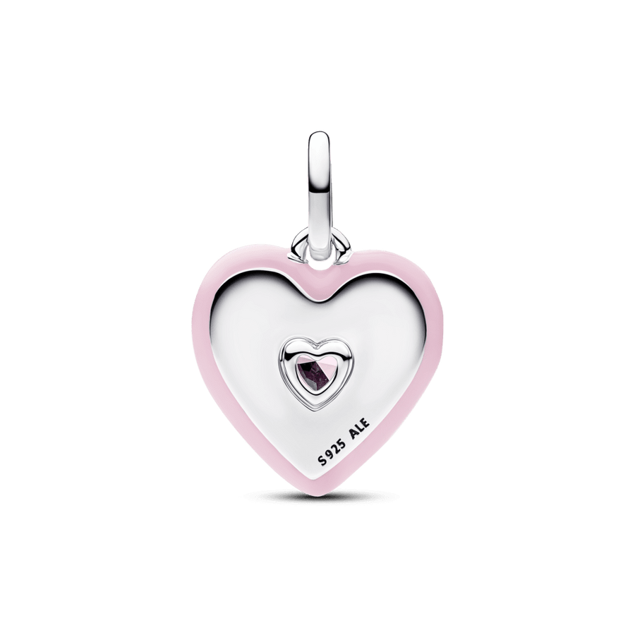Starojošs rozā sirds medaljona amulets