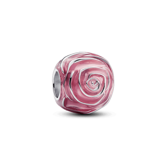 Rozā rozes zieda amulets