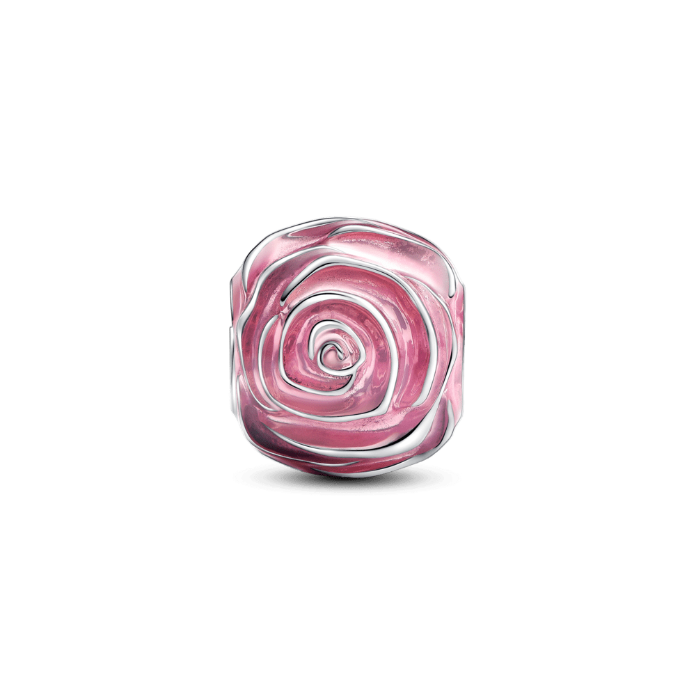 Rozā rozes zieda amulets