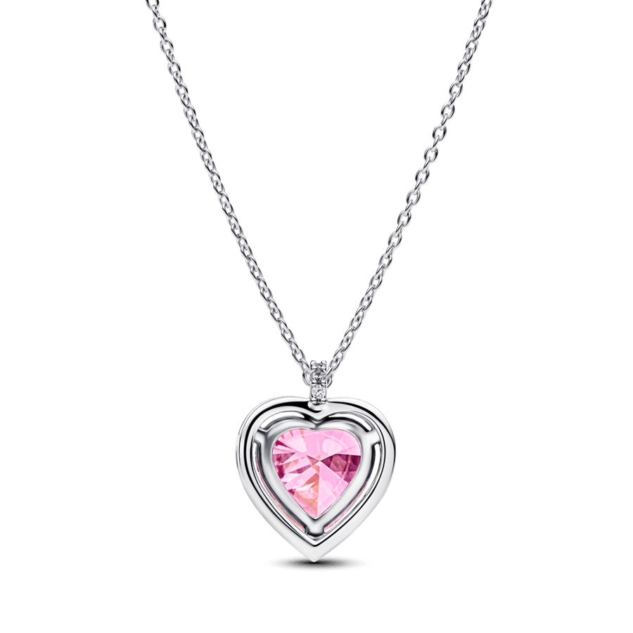 Rozā Halo sirds formas Collier kaklarota