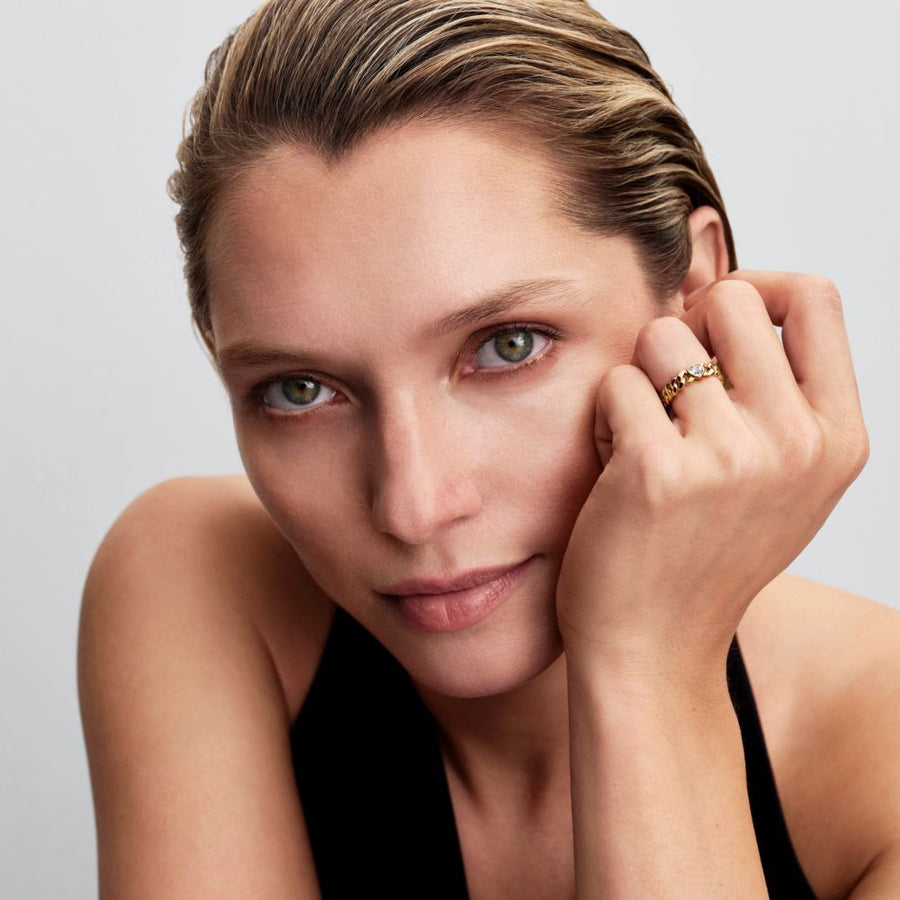 Sirds formas Kubas ķēdes gredzens