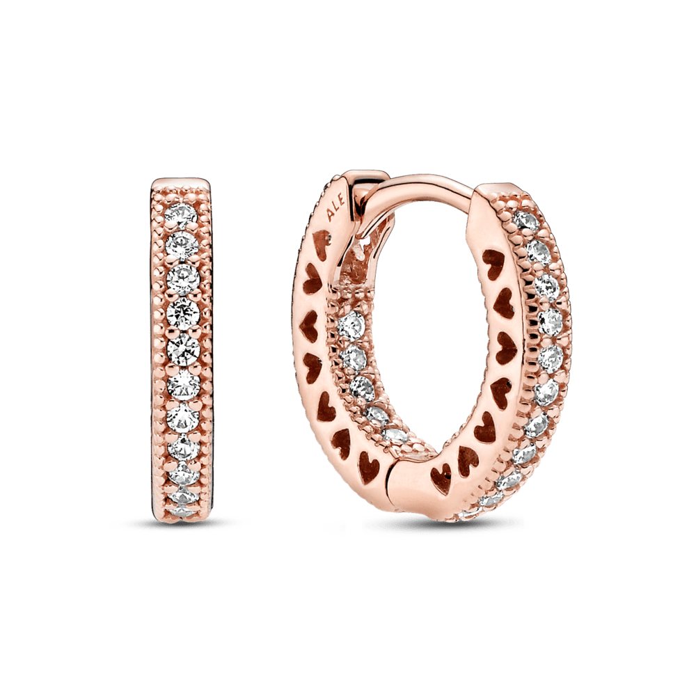 Sirsniņformas riņķa auskari ar pavé rakstu