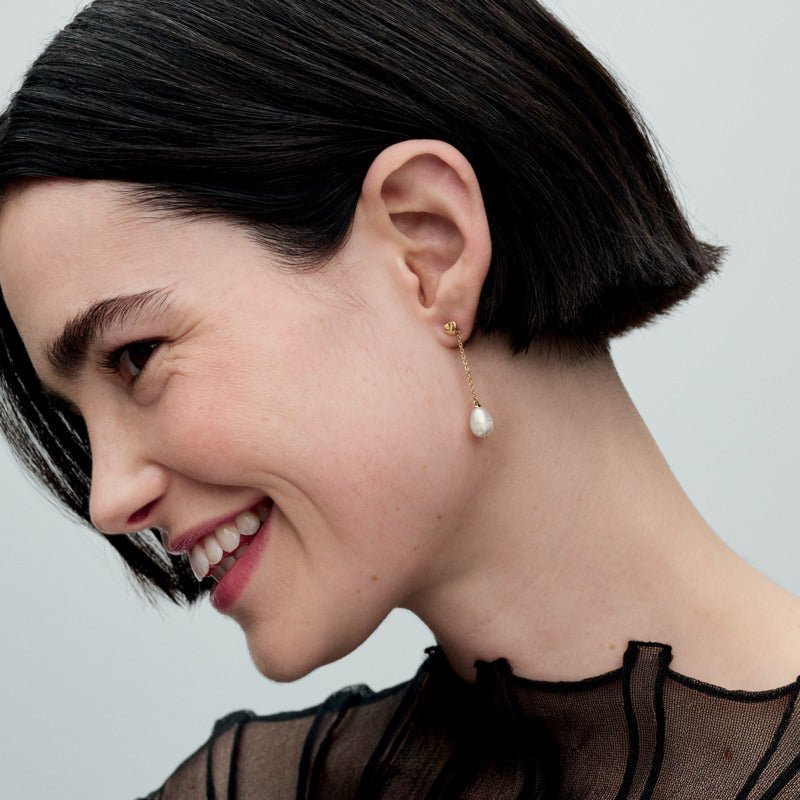 Saldūdens kultivētu pērļu auskari