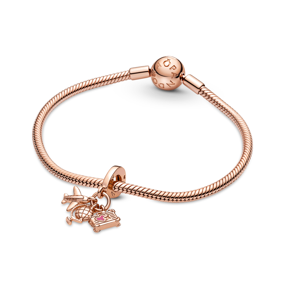 Piekarināmais trīskāršais lidmašīnas, globusa un čemodāna amulets