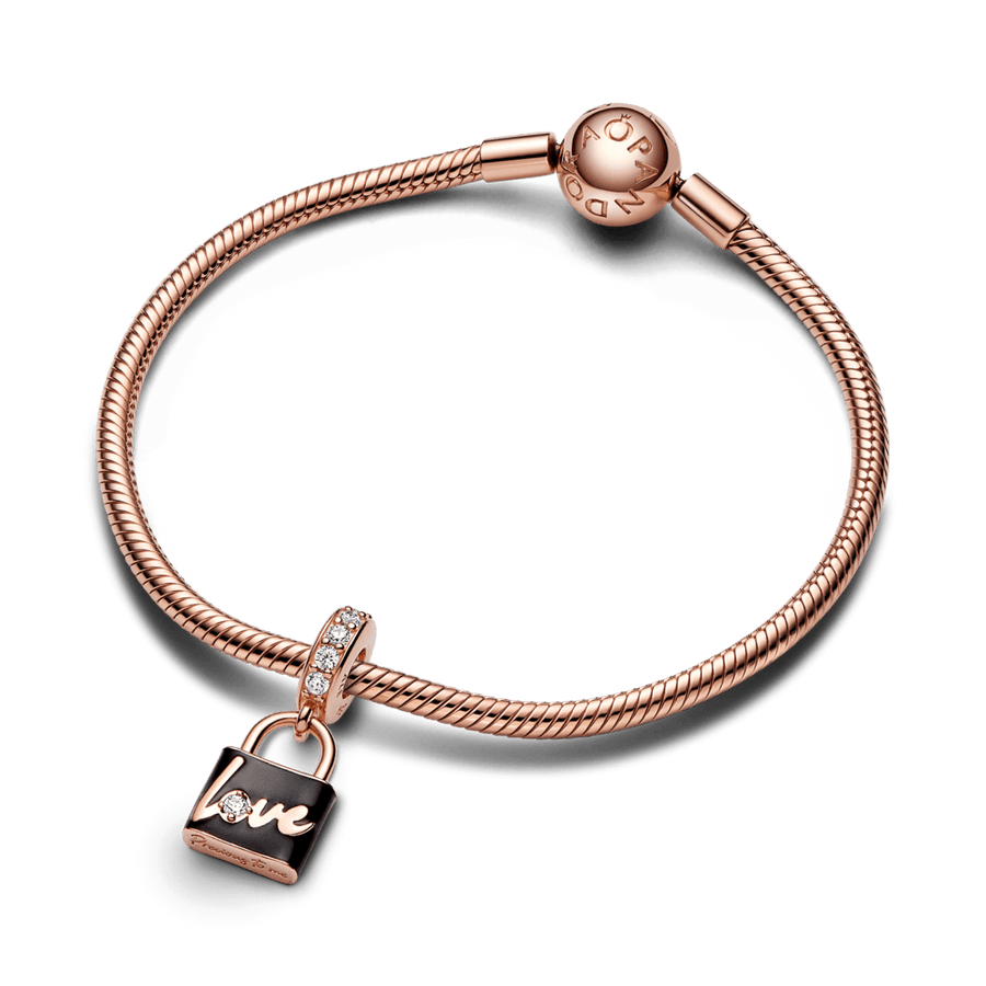 Piekarināmais rozā slēdzenes amulets