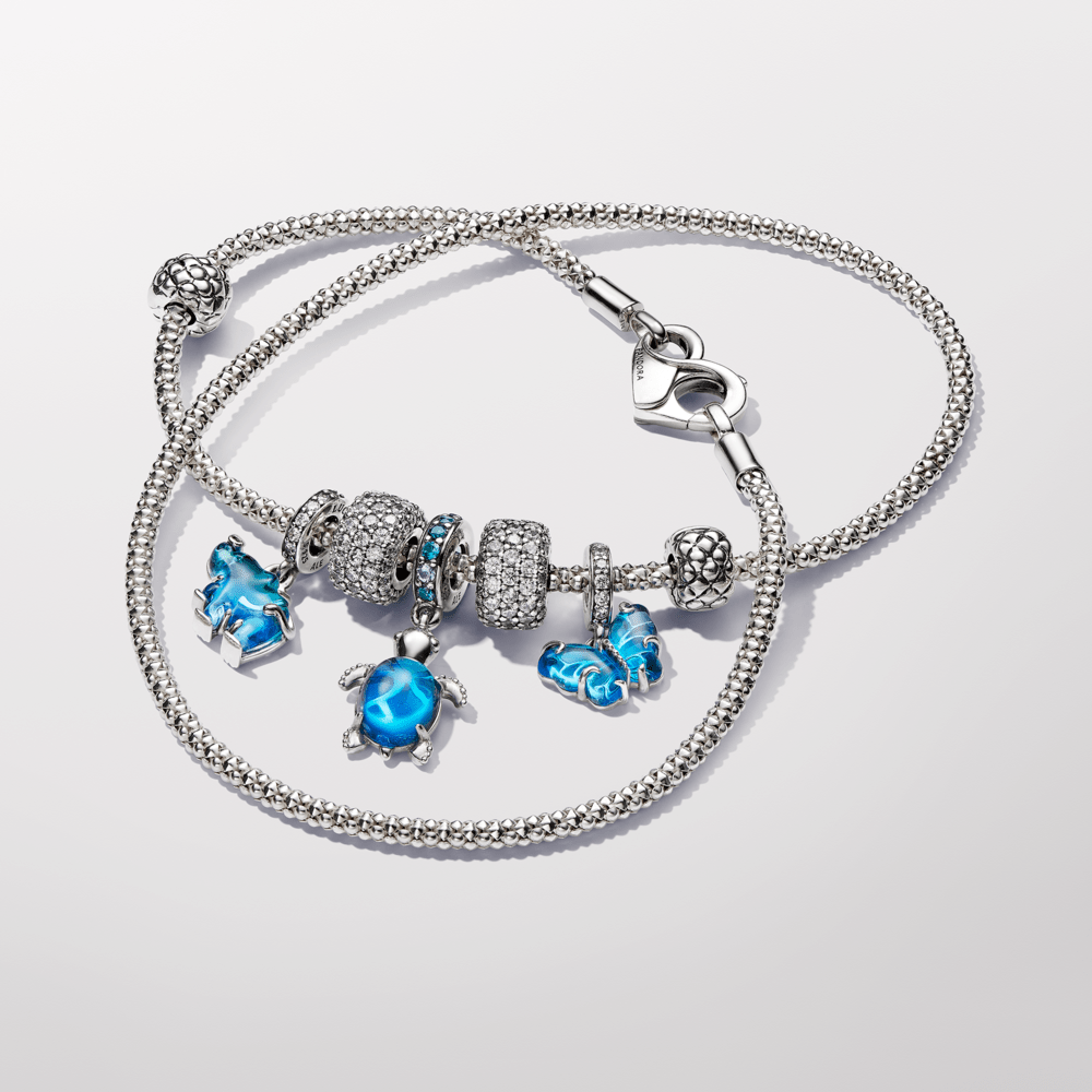 Zilā Murano stikla ziloņa amulets