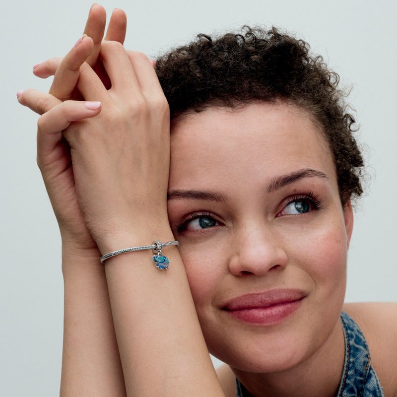 Zilā Murano stikla ziloņa amulets