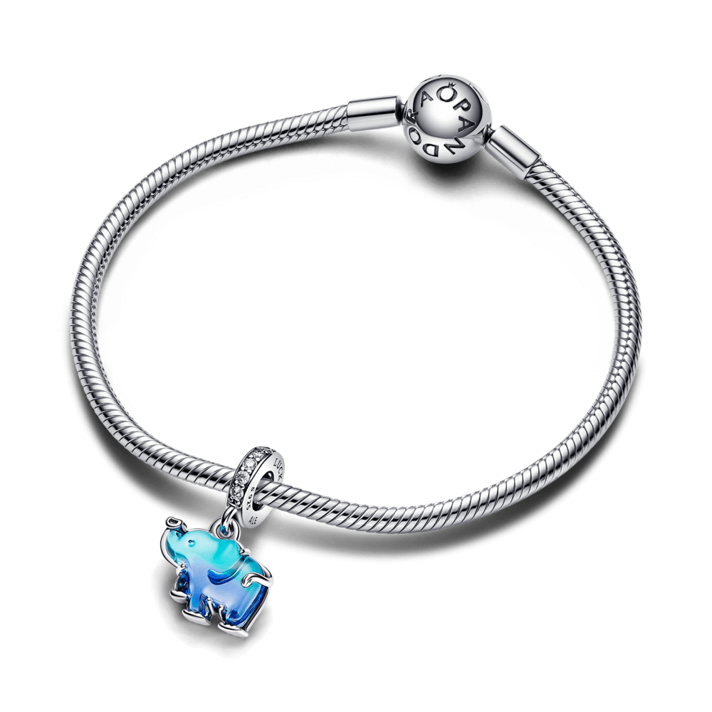 Zilā Murano stikla ziloņa amulets