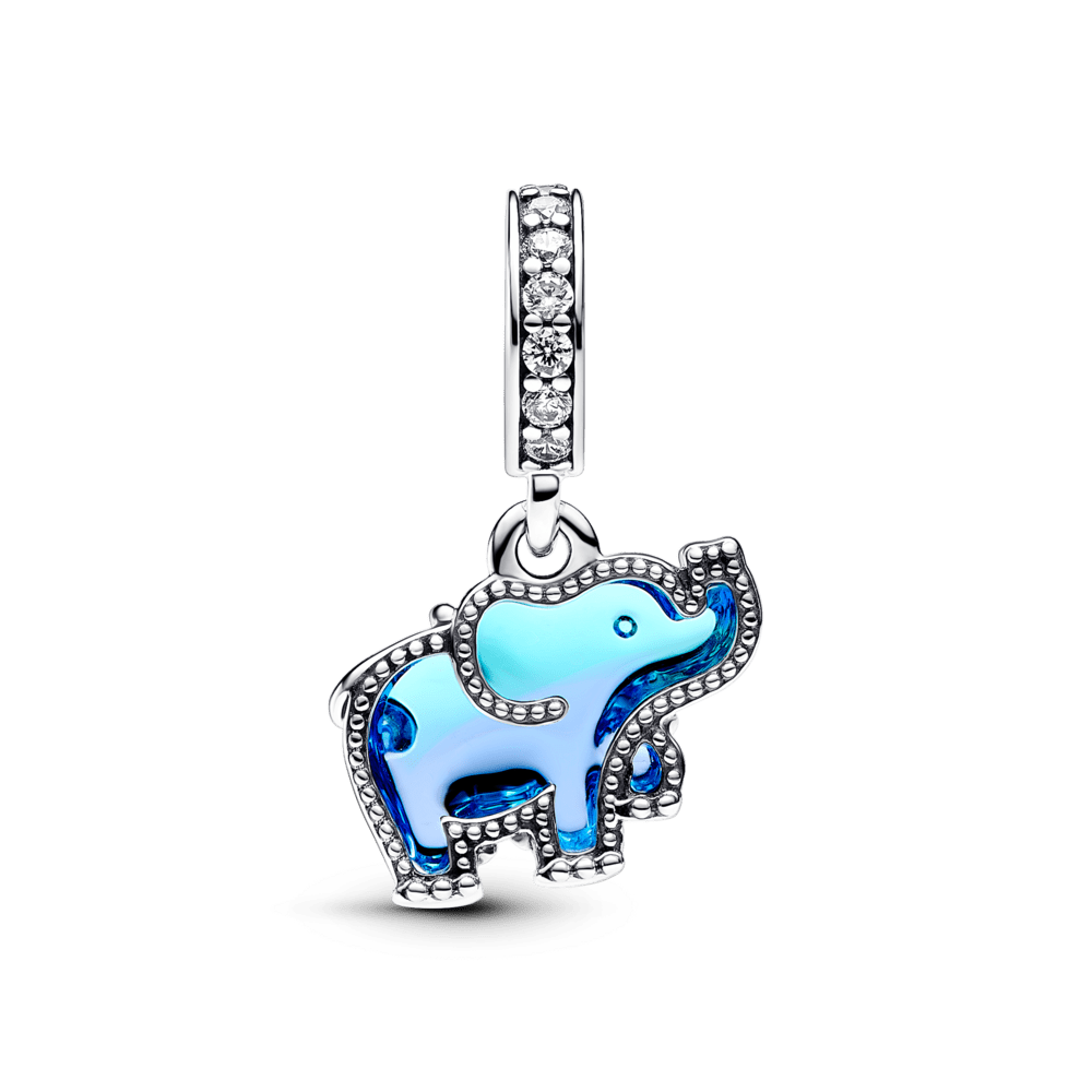 Zilā Murano stikla ziloņa amulets