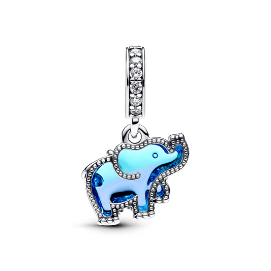 Zilā Murano stikla ziloņa amulets