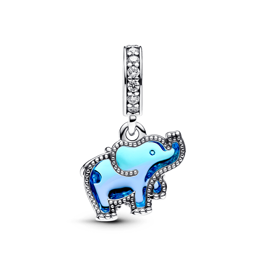 Zilā Murano stikla ziloņa amulets