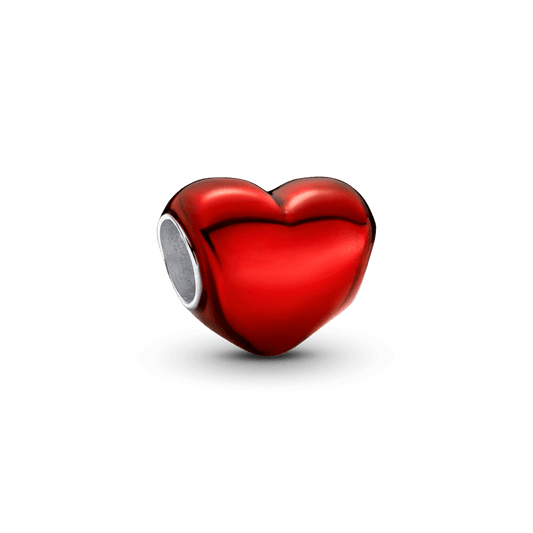 Metāliski sarkanais sirds formas amulets