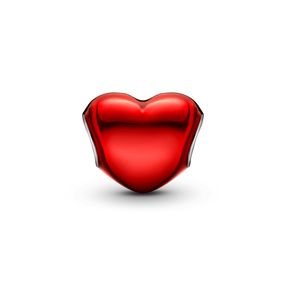 Metāliski sarkanais sirds formas amulets