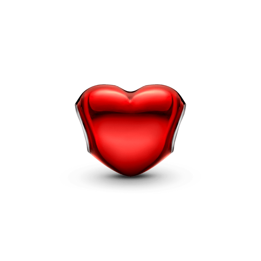 Metāliski sarkanais sirds formas amulets