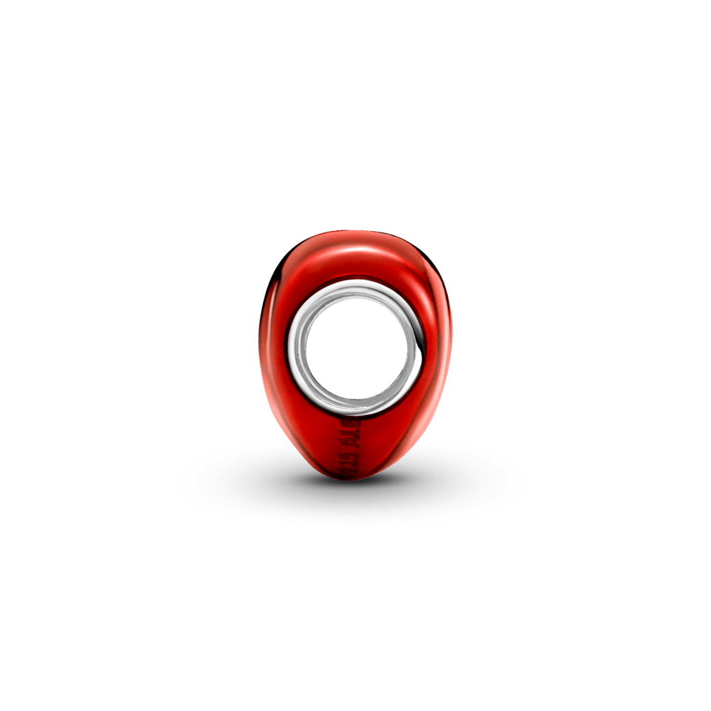 Metāliski sarkanais sirds formas amulets