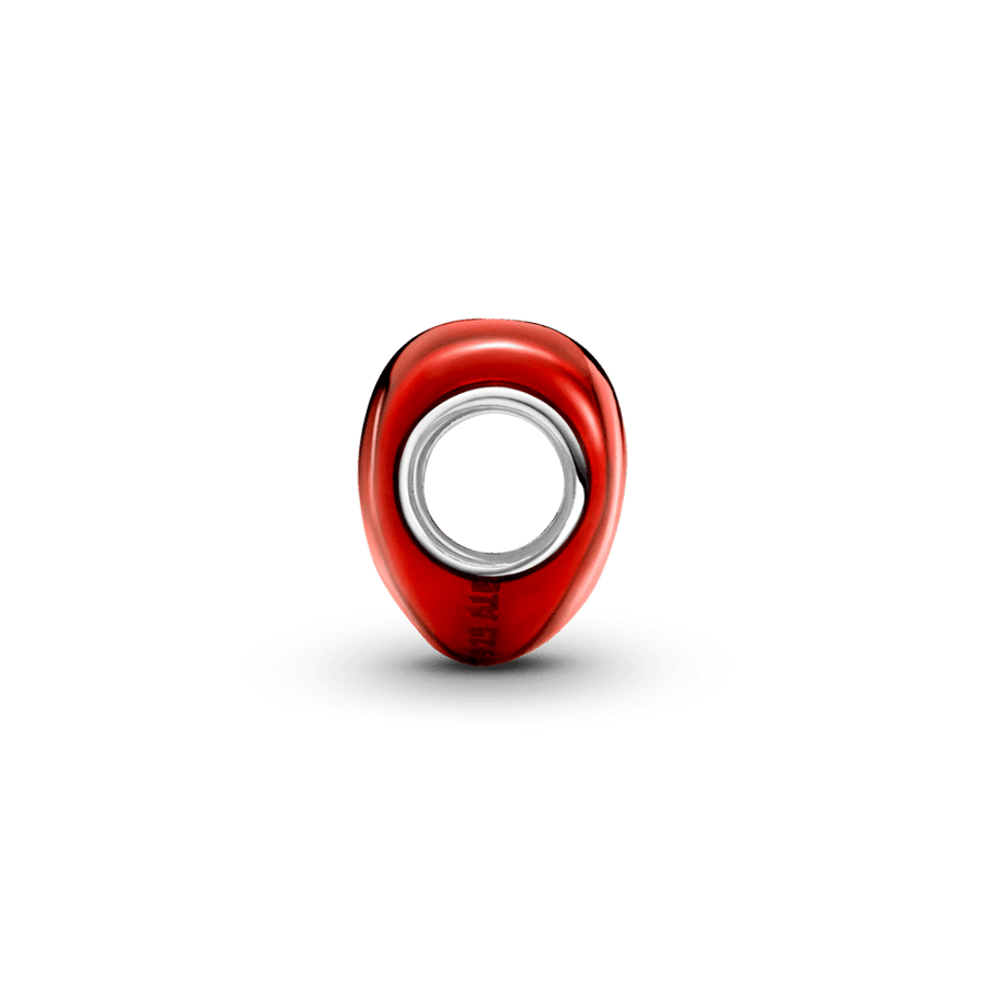 Metāliski sarkanais sirds formas amulets