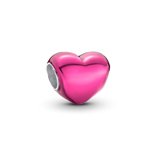 Metāliski rozā sirds formas amulets