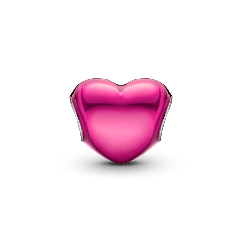 Metāliski rozā sirds formas amulets