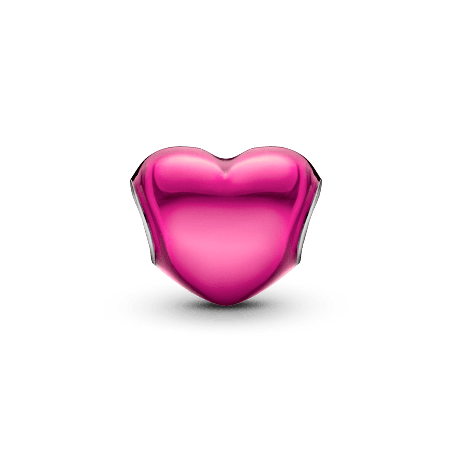 Metāliski rozā sirds formas amulets