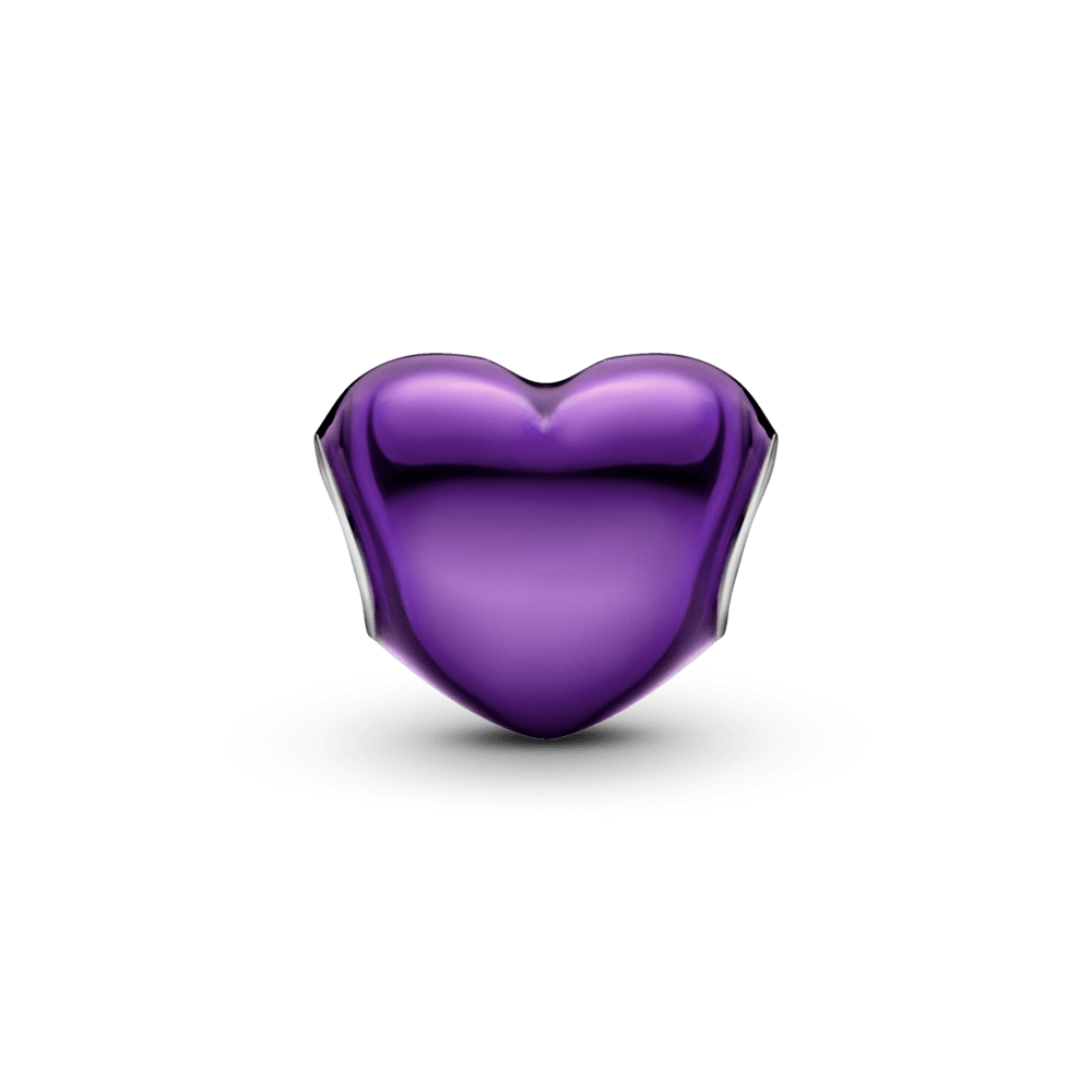 Metāliski violetais sirds formas amulets