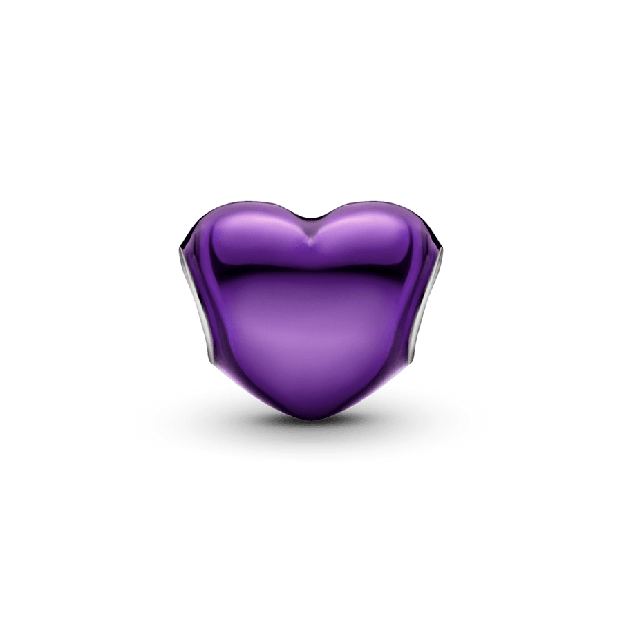 Metāliski violetais sirds formas amulets