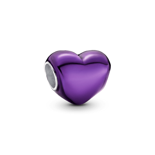 Metāliski violetais sirds formas amulets