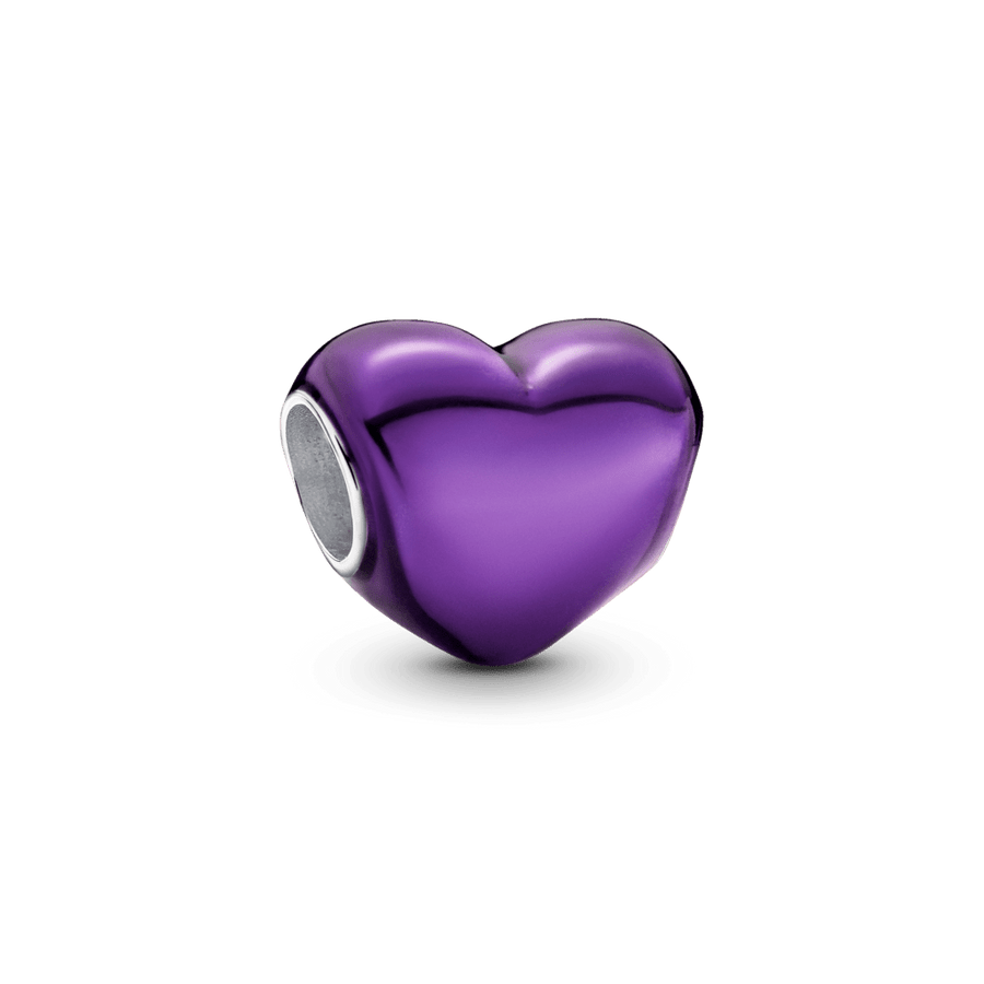 Metāliski violetais sirds formas amulets