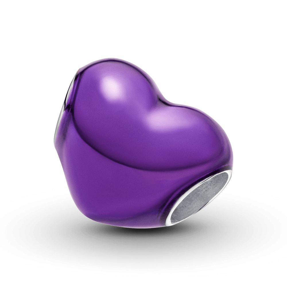 Metāliski violetais sirds formas amulets