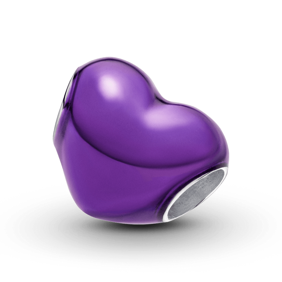 Metāliski violetais sirds formas amulets