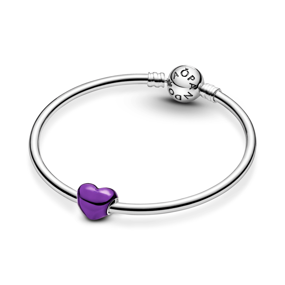 Metāliski violetais sirds formas amulets