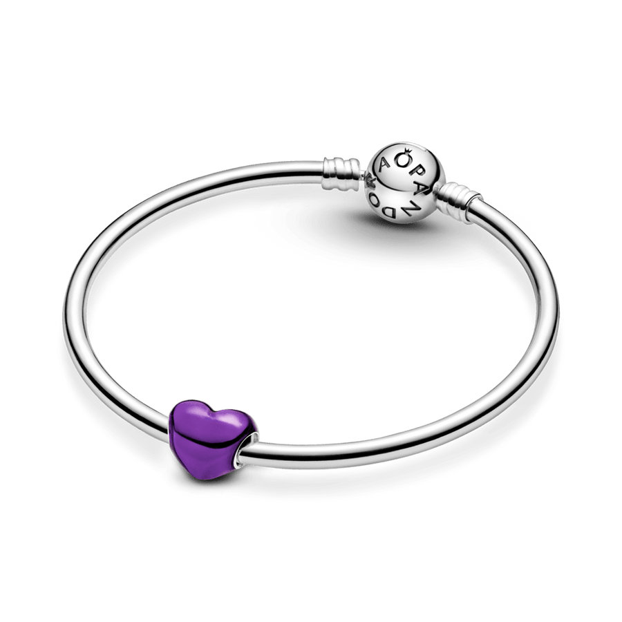 Metāliski violetais sirds formas amulets