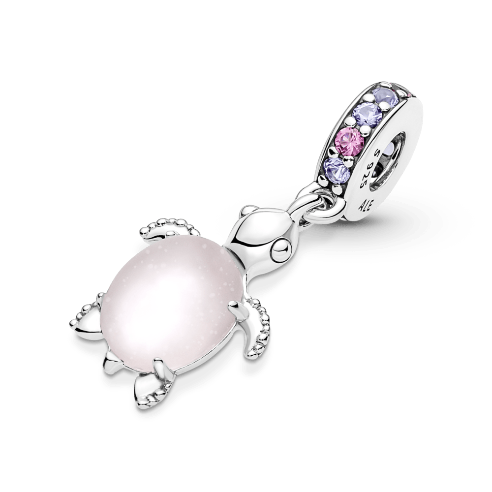 Piekarināmais Murano stikla amulets sārta jūras bruņurupuča formā