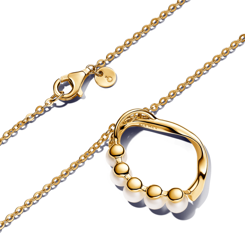 Saldūdens kultivētu pērļu organiskas formas apļveida kulona kaklarota