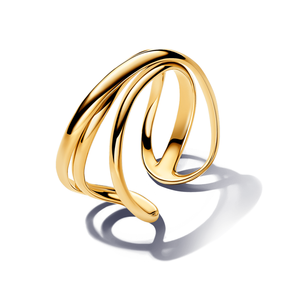 Organiskas formas trīskāršas joslas atvērtais gredzens