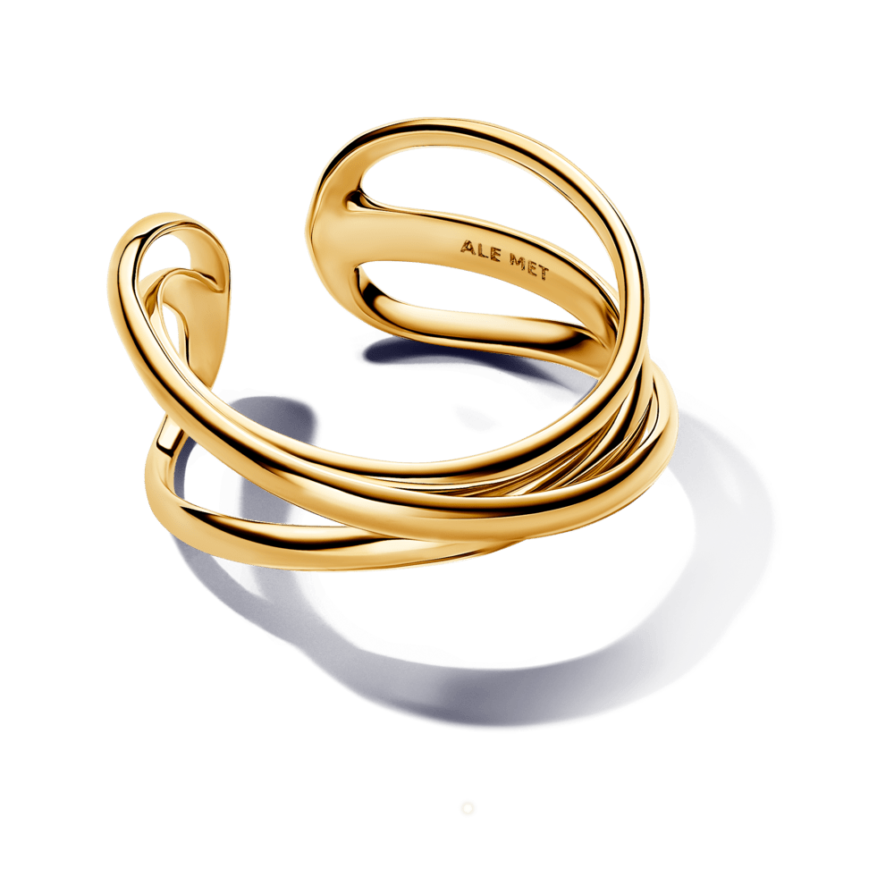 Organiskas formas trīskāršas joslas atvērtais gredzens