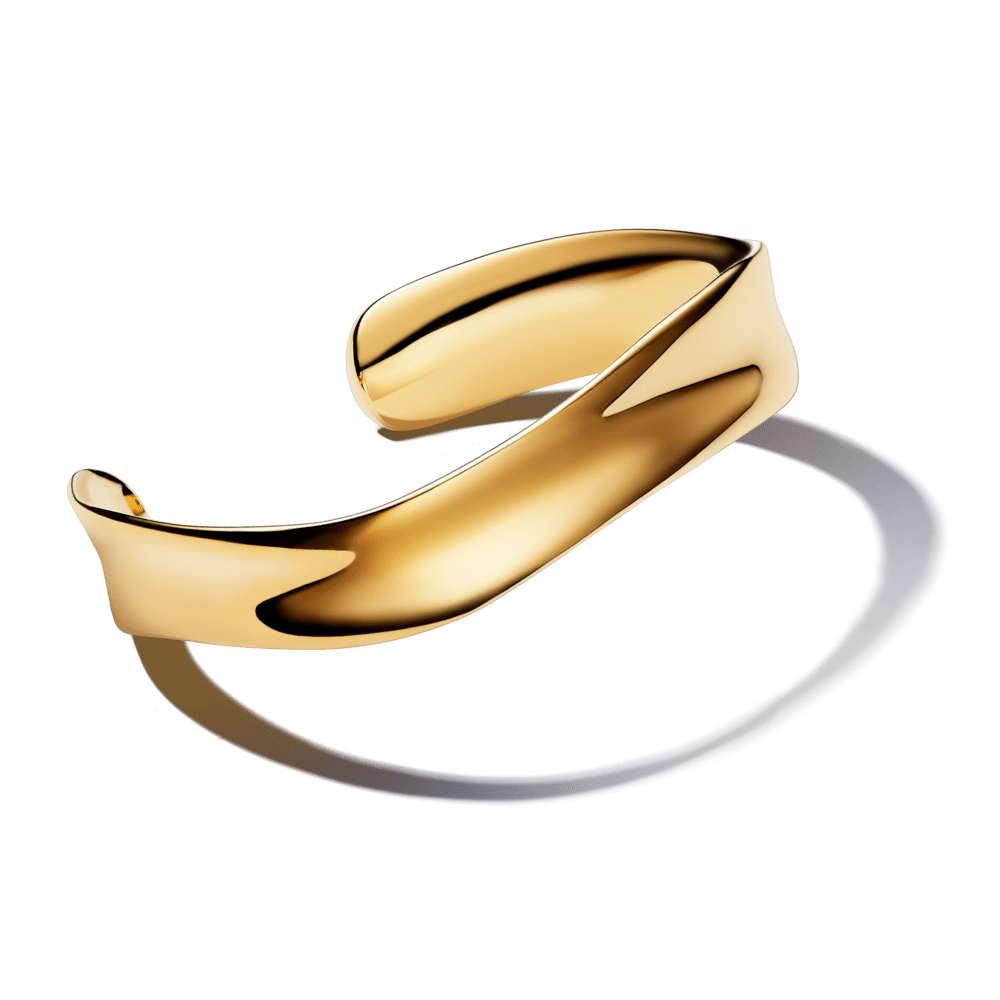 Plaši atvērta organiskas formas rokassprādze