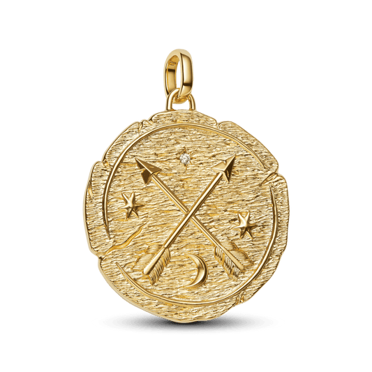 Šķērsojošo bultiņu lielizmēra medaljona amulets