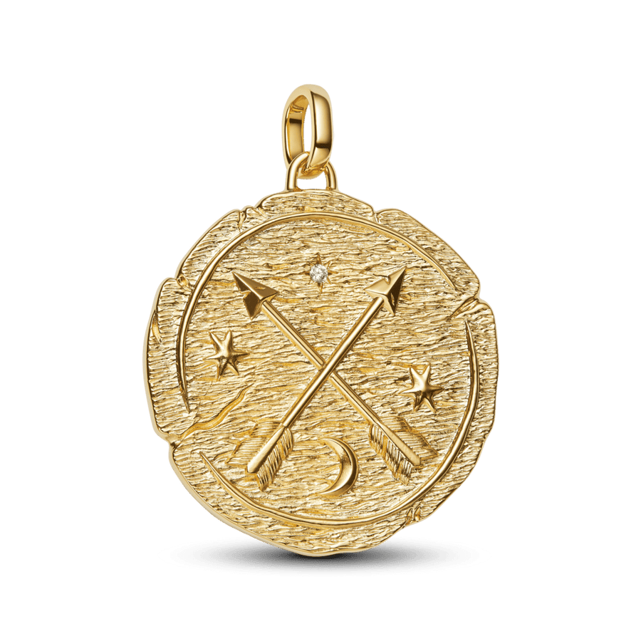 Šķērsojošo bultiņu lielizmēra medaljona amulets