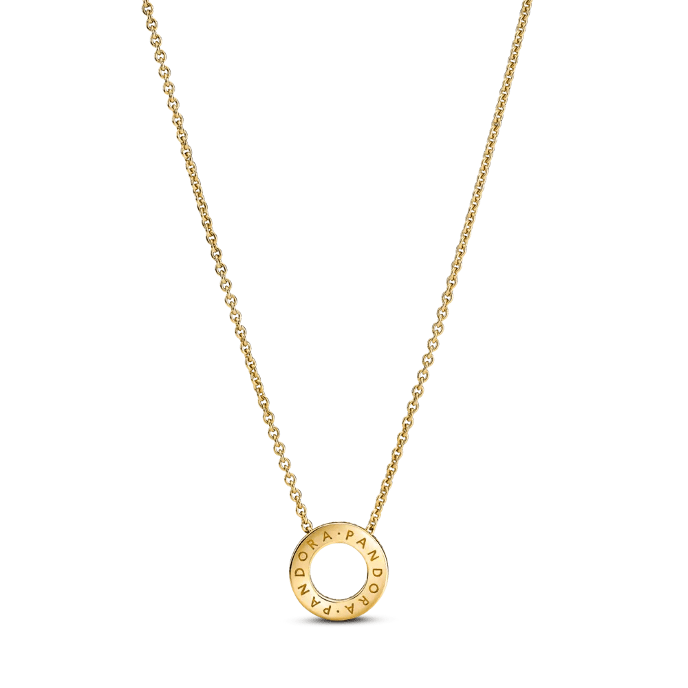 Pieguļoša apļveida kaklarota ar Pandora logotipu pavé rakstu