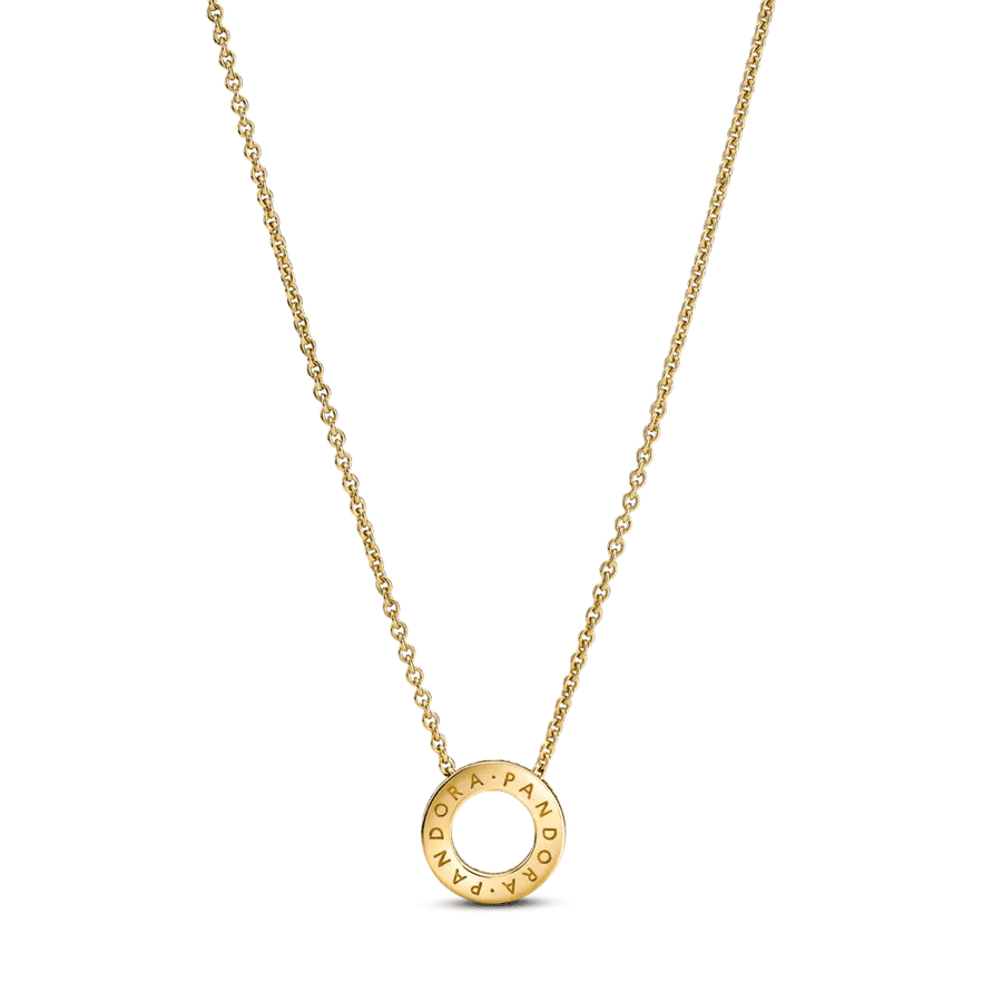 Pieguļoša apļveida kaklarota ar Pandora logotipu pavé rakstu