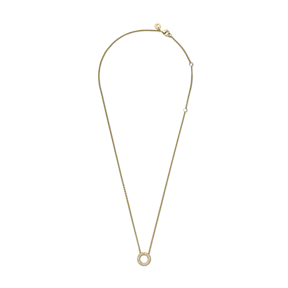 Pieguļoša apļveida kaklarota ar Pandora logotipu pavé rakstu