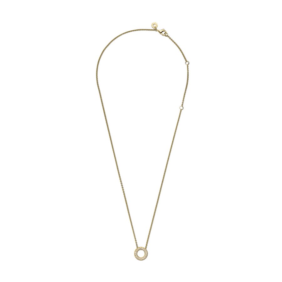 Pieguļoša apļveida kaklarota ar Pandora logotipu pavé rakstu