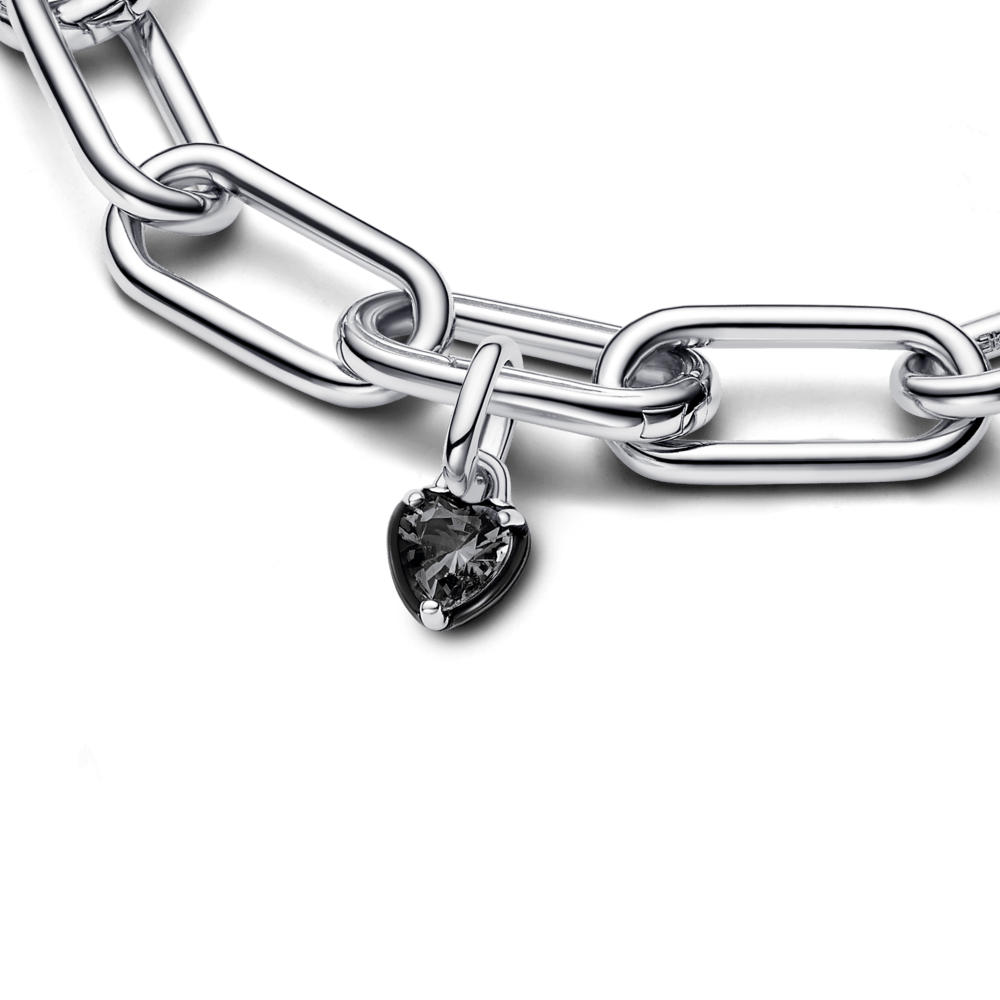 Pandora ME melnas Čakras sirds mini piekarināmais amulets