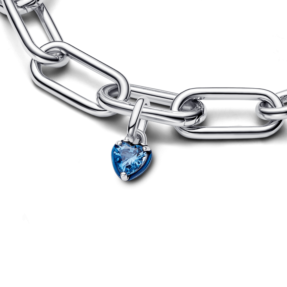 Pandora ME zilas Čakras sirds mini piekarināmais amulets