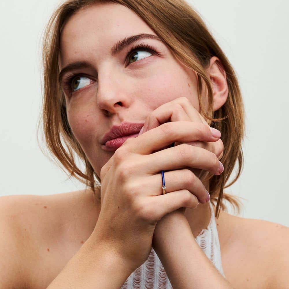 Pandora ME Pavé un zilais dubultais gredzens