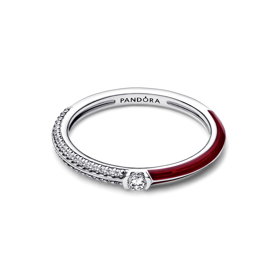 Pandora ME pavé un sarkanais dubultgredzens