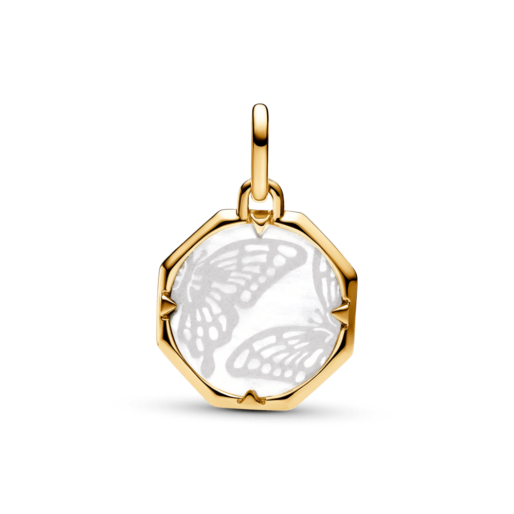 Pandora ME perlamutra tauriņa medaljona amulets